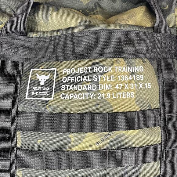 Under Armour Project Rock Box Duffle Backpack Dwayne Johnson Camo Training UA - Picture 8 of 8